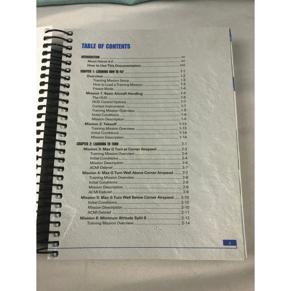 Falcon 4.0 MicroProse Flight Sim Manual First Edition 1998 Spiral Bound No CD
